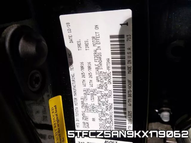 5TFCZ5AN9KX179062 фото 2