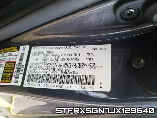 5TFRX5GN7JX129640 фото 2