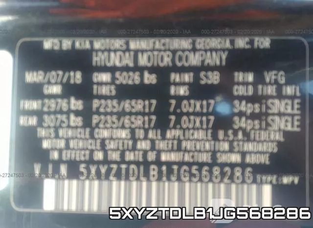 5XYZTDLB1JG568286 фото 10