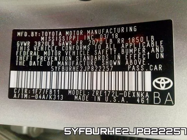 5YFBURHE2JP822257 фото 2