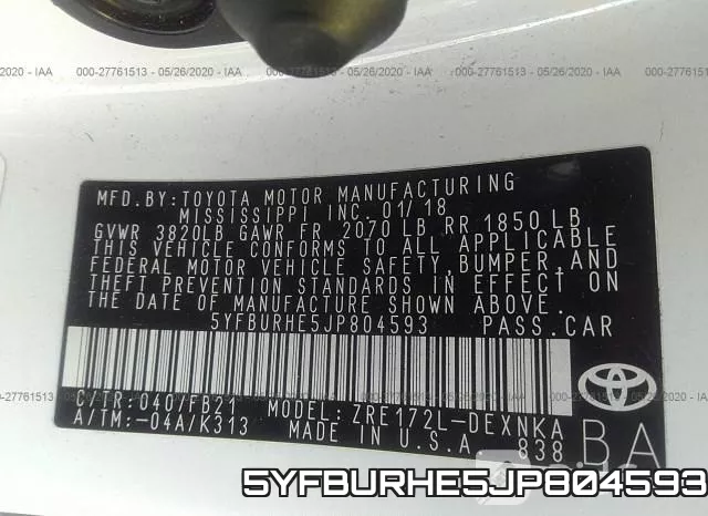 5YFBURHE5JP804593 фото 10