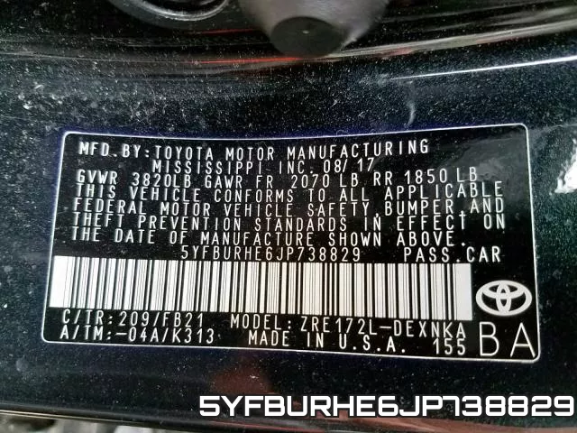 5YFBURHE6JP738829 фото 2