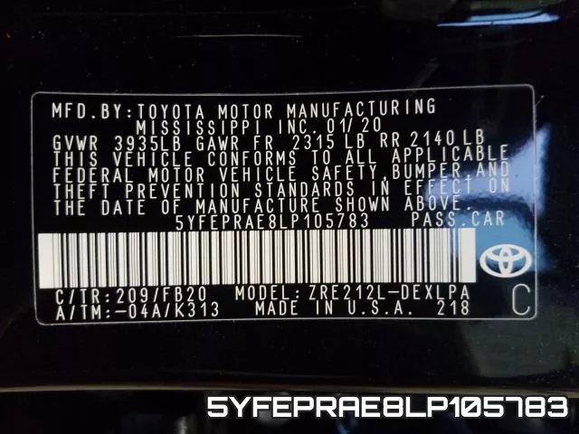 5YFEPRAE8LP105783 фото 2