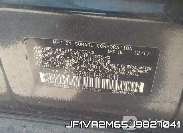 JF1VA2M65J9827041 фото 10
