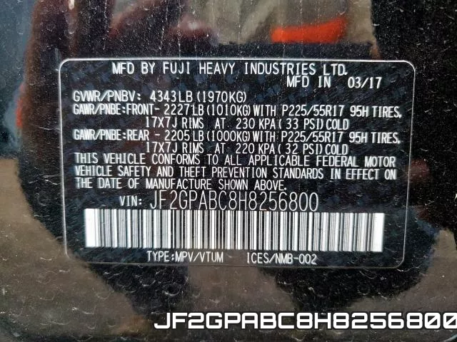 JF2GPABC8H8256800 фото 2