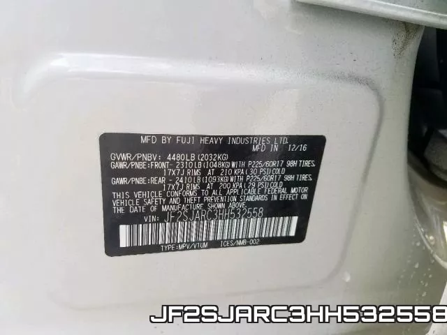 JF2SJARC3HH532558 фото 2
