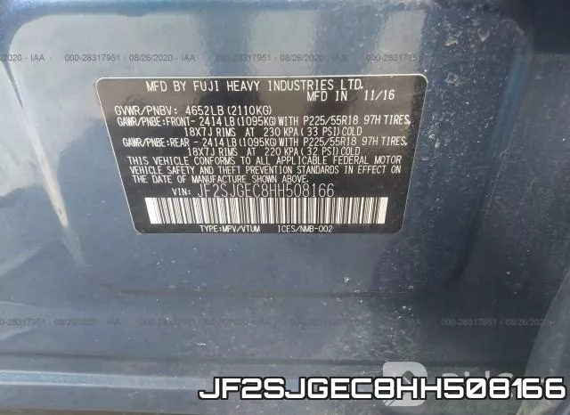 JF2SJGEC8HH508166 фото 10