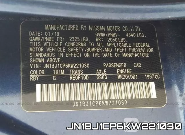JN1BJ1CP6KW221030 фото 10