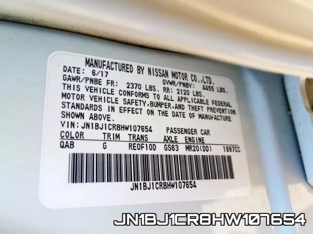 JN1BJ1CR8HW107654 фото 2