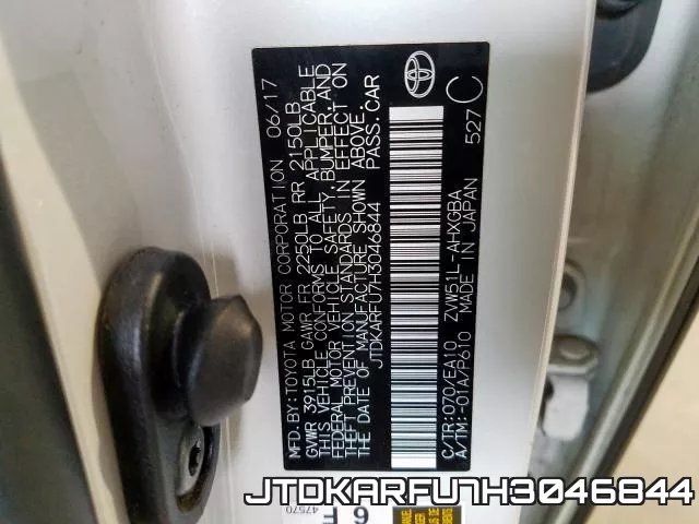 JTDKARFU7H3046844 фото 2