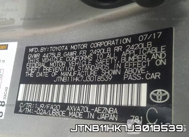 JTNB11HK7J3018539 фото 10