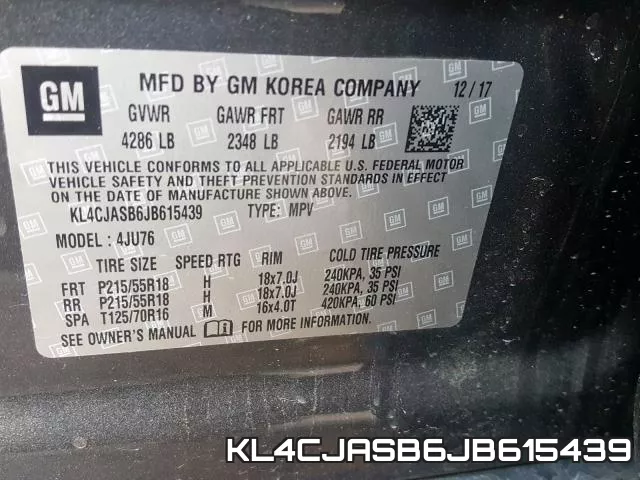 KL4CJASB6JB615439 фото 2