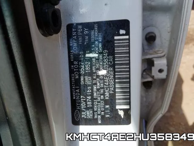 KMHCT4AE2HU358349 фото 2