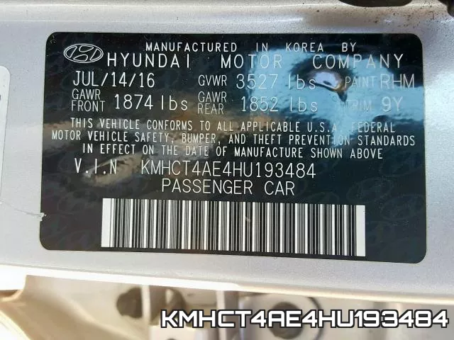 KMHCT4AE4HU193484 фото 2