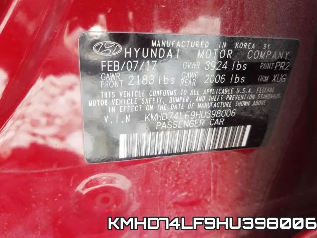 KMHD74LF9HU398006 фото 2