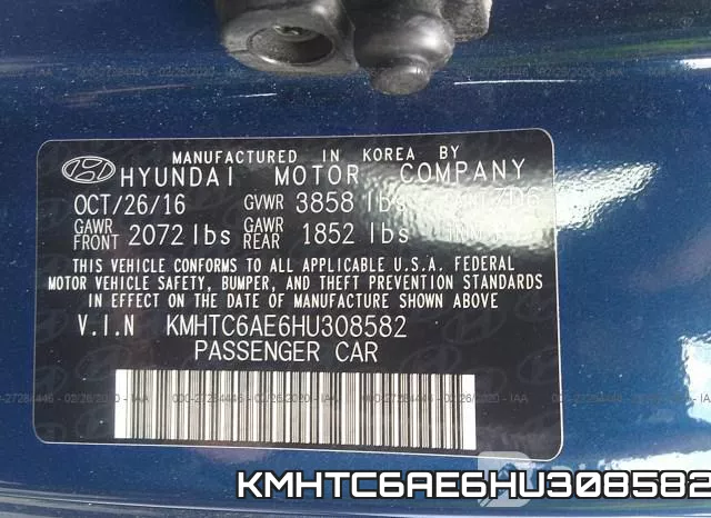 KMHTC6AE6HU308582 фото 10
