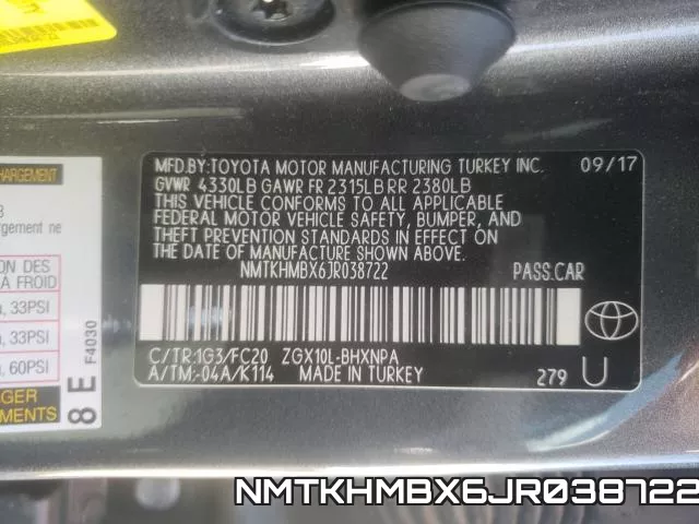 NMTKHMBX6JR038722 фото 2