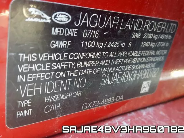 SAJAE4BV3HA960782 фото 2