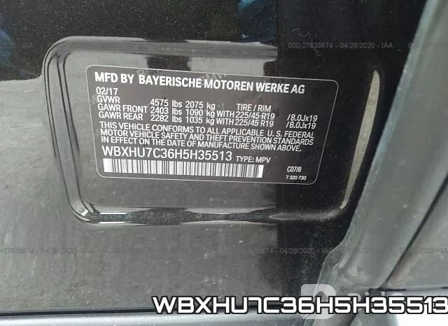 WBXHU7C36H5H35513 фото 10