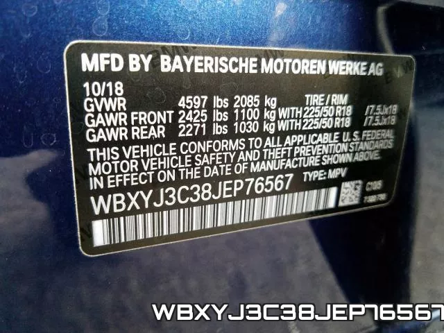 WBXYJ3C38JEP76567 фото 2