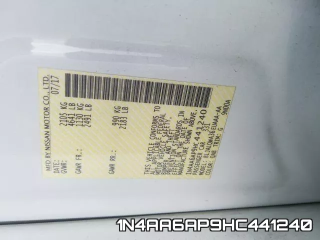 1N4AA6AP9HC441240 фото 2