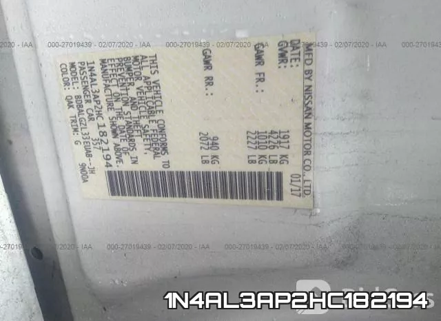 1N4AL3AP2HC182194 фото 9