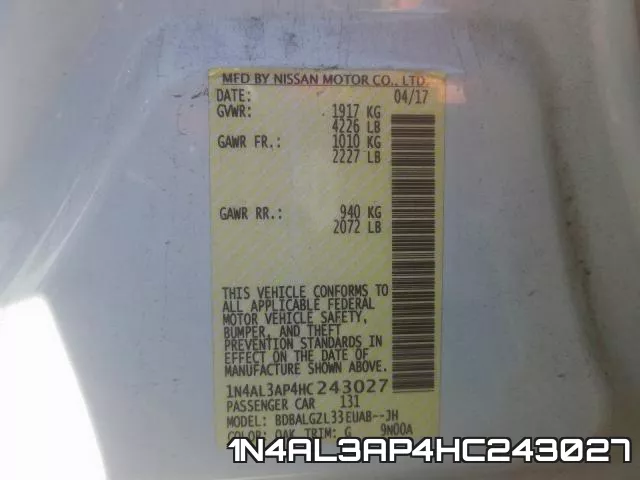 1N4AL3AP4HC243027 фото 2