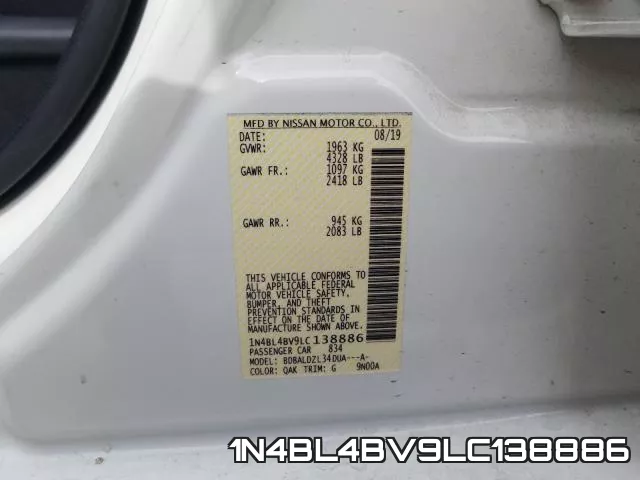 1N4BL4BV9LC138886 фото 2