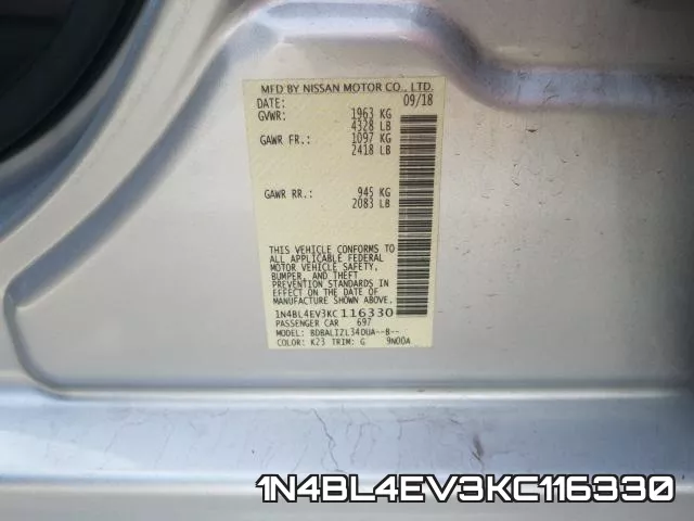 1N4BL4EV3KC116330 фото 2
