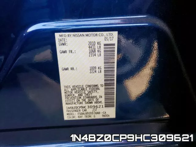 1N4BZ0CP9HC309621 фото 2