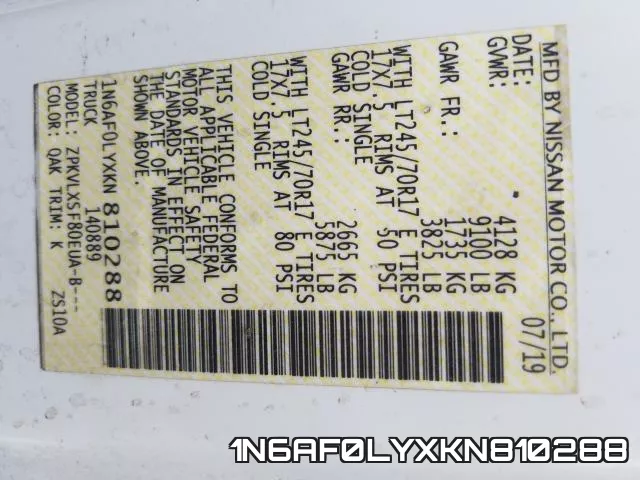 1N6AF0LYXKN810288 фото 2