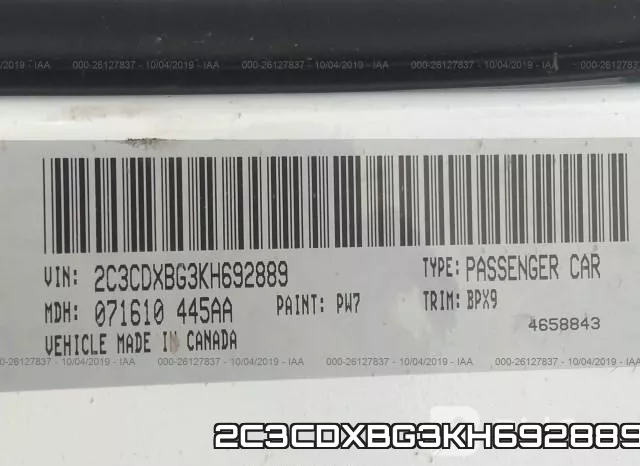 2C3CDXBG3KH692889 фото 10