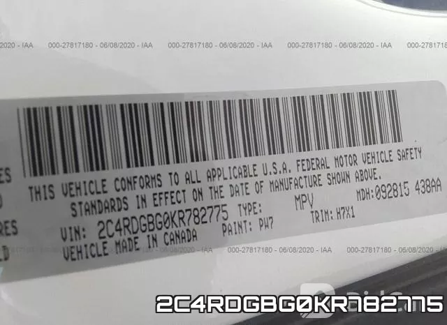 2C4RDGBG0KR782775 фото 10