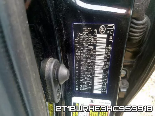 2T1BURHE3HC953918 фото 2