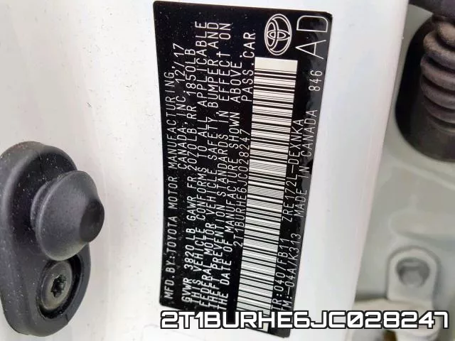 2T1BURHE6JC028247 фото 2