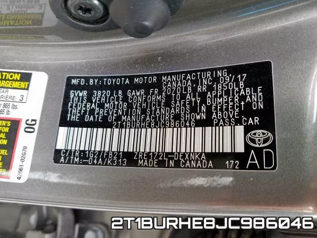 2T1BURHE8JC986046 фото 2