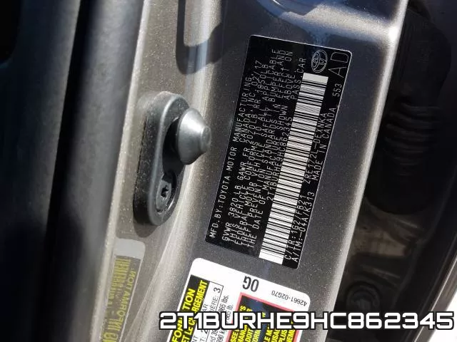 2T1BURHE9HC862345 фото 2