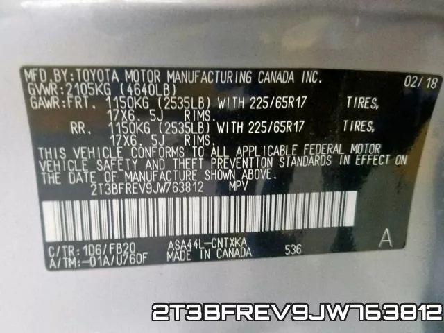 2T3BFREV9JW763812 фото 2