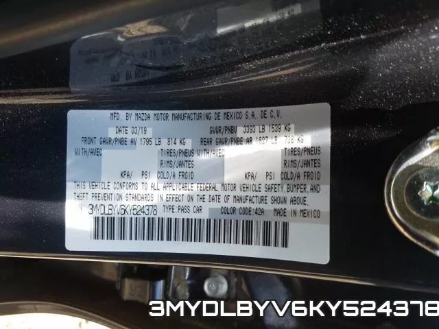 3MYDLBYV6KY524378 фото 2