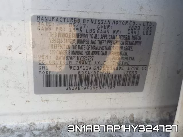 3N1AB7AP1HY324727 фото 2