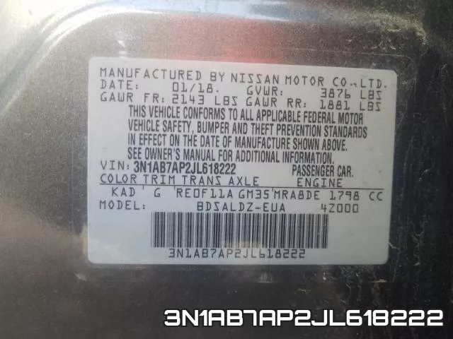 3N1AB7AP2JL618222 фото 2