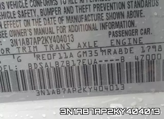 3N1AB7AP2KY404013 фото 10