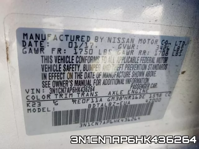 3N1CN7AP6HK436264 фото 2