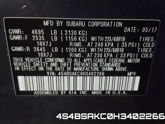 4S4BSAKC0H3402266 фото 2