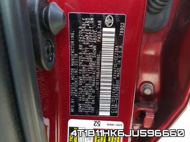 4T1B11HK6JU596660 фото 2