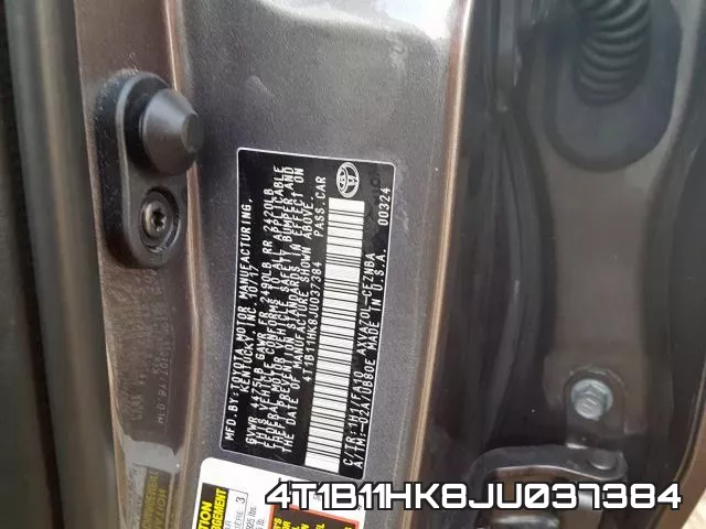 4T1B11HK8JU037384 фото 2