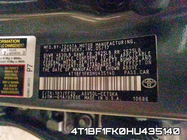 4T1BF1FK0HU435140 фото 2