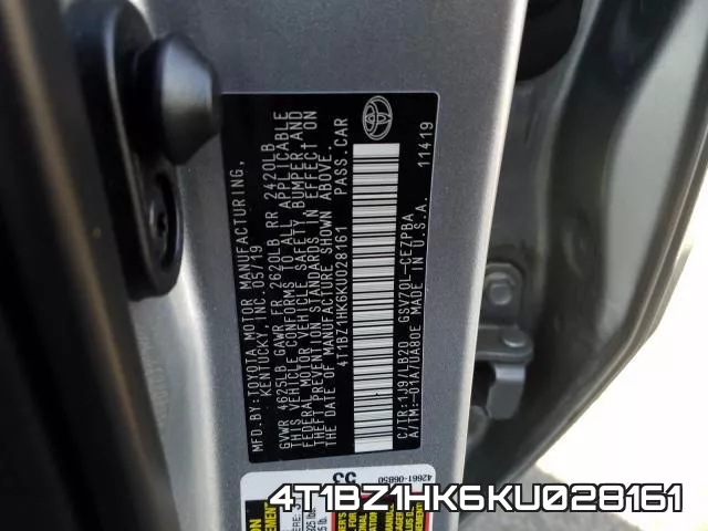 4T1BZ1HK6KU028161 фото 2