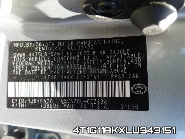 4T1G11AKXLU343151 фото 2
