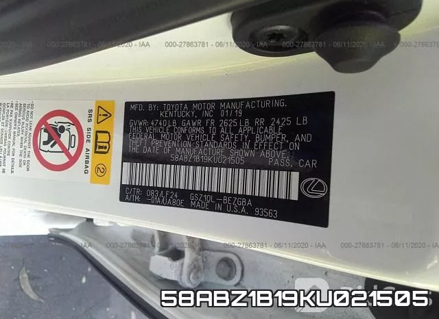 58ABZ1B19KU021505 фото 10